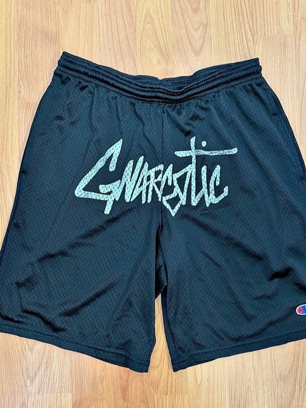 Gnarcotic x Champion Streetwear Mesh Shorts Black Men’s Small